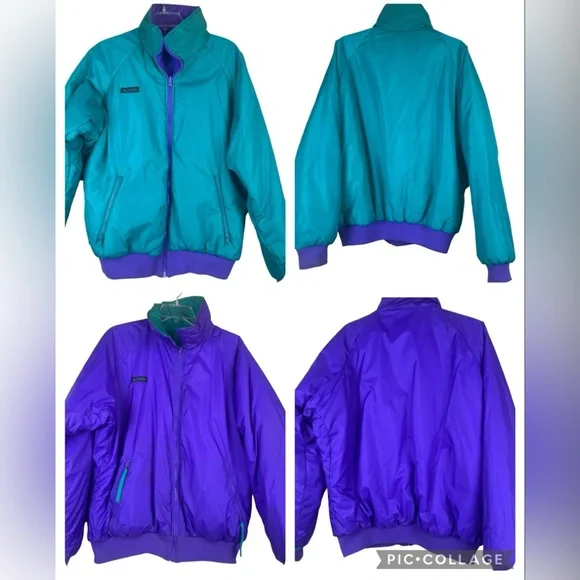 Columbia Men's Reversible All Weather Jacket Purple & Teal Size Large - Picture 1 of 14